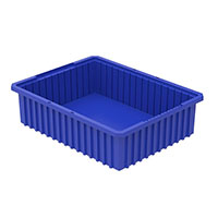 Akro-Grid 22-3/8 Inch (in) Outside Length (L), 17-3/8 Inch (in) Outside Width (W), and 6 Inch (in) Outside Height (H) Dividable Container