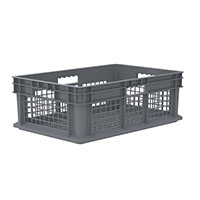23-3/4 Inch (in) Outside Length (L), 15-3/4 Inch (in) Outside Width (W) and 8-1/4 Inch (in) Outside Height (H) Straight Wall Industrial Reusable Container