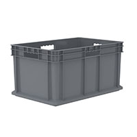 23-3/4 Inch (in) Outside Length (L), 15-3/4 Inch (in) Outside Width (W) and 12-1/4 Inch (in) Outside Height (H) Solid Side and Base Straight Wall Industrial Reusable Container