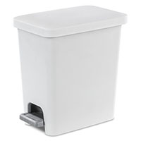 <!--2.7 Gallon/10.2 Liter Rectangular StepOn Wastebasket (White)-->