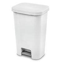 <!--11.9 Gallon/45 Liter StepOn Wastebasket (White)-->
