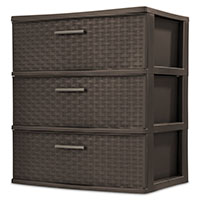3 Drawer Wide Weave Tower (Espresso)