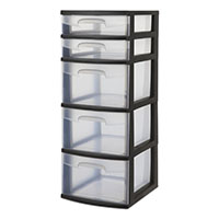 5 Drawer Black Tower