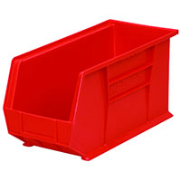 AkroBins® 18 Inch (in) Outside Length (L) and 8-1/4 Inch (in) Outside Width (W) Industry-Leading Hanging and Stacking Bin