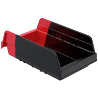 Indicator® 11-5/8 Inch (in) Outside Length (L) and  6-3/4 Inch (in) Outside Width (W) Black/Red Two-Tone Inventory Control Bin