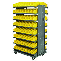 12 Inch (in) Depth Double-Sided Pick Rack with Yellow Shelf Bins (APRD120Y)