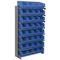 12 Inch (in) Depth Single-Sided Pick Rack with Yellow Shelf Bins (APRS080B)