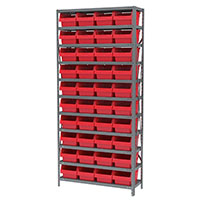 12 Inch (in) Shelf Depth Steel ShelfMax Steel Shelving with 30080 Bins