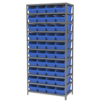 18 Inch (in) Shelf Depth Steel ShelfMax Steel Shelving with 30088 Bins