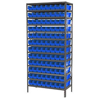 18 Inch (in) Shelf Depth Super-Size AkroBin Steel Shelving with 30128 Bins