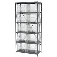 18 Inch (in) Shelf Depth Stak-N-Store Steel Shelving with 13018 Bins - 3