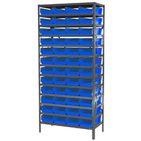 18 Inch (in) Shelf Depth Super-Size AkroBin Steel Shelving with 30158 Bins