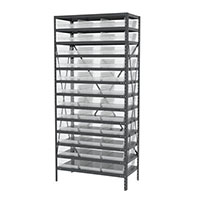 18 Inch (in) Shelf Depth Super-Size AkroBin Steel Shelving with 30178 Bins - 2