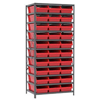 24 Inch (in) Shelf Depth Steel ShelfMax Steel Shelving with 30014 Bins - 3