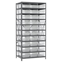24 Inch (in) Shelf Depth Steel ShelfMax Steel Shelving with 30014 Bins - 2