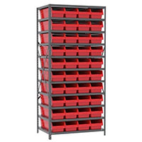 24 Inch (in) Shelf Depth Steel ShelfMax Steel Shelving with 30084 Bins - 2