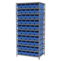 24 Inch (in) Shelf Depth Steel ShelfMax Steel Shelving with 30094 Bins