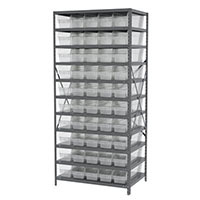 24 Inch (in) Shelf Depth Steel ShelfMax Steel Shelving with 30094 Bins - 2