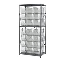 24 Inch (in) Shelf Depth Super-Size AkroBin Steel Shelving with 30287 Bins - 4