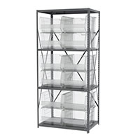 24 Inch (in) Shelf Depth Super-Size AkroBin Steel Shelving with 30288 Bins - 4