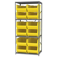 24 Inch (in) Shelf Depth Super-Size AkroBin Steel Shelving with 30288 Bins - 5
