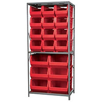24 Inch (in) Shelf Depth Super-Size AkroBin Steel Shelving with 30287/30288 Bins - 2