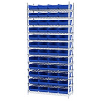 74 Inch (in) Shelf Height Wire Shelving with 30150 Bin