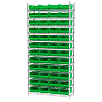 74 Inch (in) Shelf Height Wire Shelving with 30150 Bin - 3