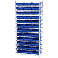 74 Inch (in) Shelf Height Wire Shelving with 30170 Bin