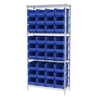 74 Inch (in) Shelf Height Wire Shelving with 30240 Bin - 2