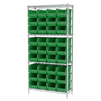 74 Inch (in) Shelf Height Wire Shelving with 30240 Bin - 4