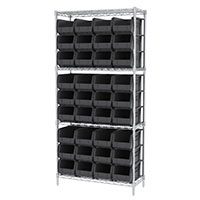 74 Inch (in) Shelf Height Wire Shelving with 30240 Bin (AWS143630240)