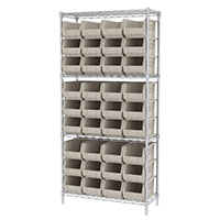74 Inch (in) Shelf Height Wire Shelving with 30240 Bin - 6
