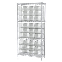 74 Inch (in) Shelf Height Wire Shelving with 30240 Bin - 3
