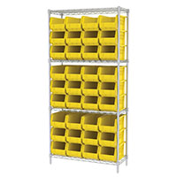 74 Inch (in) Shelf Height Wire Shelving with 30240 Bin - 7