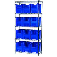 74 Inch (in) Shelf Height Wire Shelving with 13014 Bin