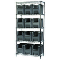 74 Inch (in) Shelf Height Wire Shelving with 13014 Bin - 2