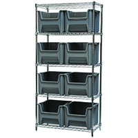 74 Inch (in) Shelf Height Wire Shelving with 13018 Bin - 3
