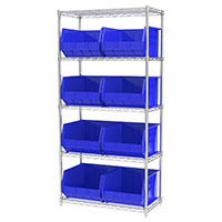 74 Inch (in) Shelf Height Wire Shelving with 30270 Bin - 2