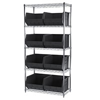 74 Inch (in) Shelf Height Wire Shelving with 30270 Bin