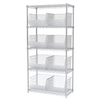 74 Inch (in) Shelf Height Wire Shelving with 30270 Bin - 3
