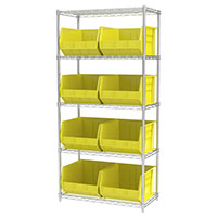 74 Inch (in) Shelf Height Wire Shelving with 30270 Bin - 7