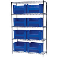 74 Inch (in) Shelf Height Wire Shelving with 13017 Bin
