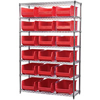 74 Inch (in) Shelf Height Wire Shelving with 30281 Bin - 2
