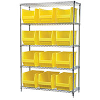 74 Inch (in) Shelf Height Wire Shelving with 30282 Bin