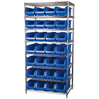 74 Inch (in) Shelf Height Wire Shelving with 30284 Bin