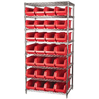 74 Inch (in) Shelf Height Wire Shelving with 30284 Bin - 3