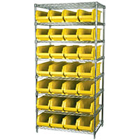 74 Inch (in) Shelf Height Wire Shelving with 30284 Bin - 4