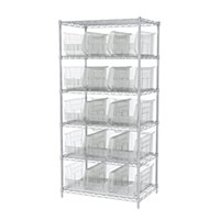 74 Inch (in) Shelf Height Wire Shelving with 30287 Bin - 2