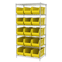74 Inch (in) Shelf Height Wire Shelving with 30287 Bin - 4